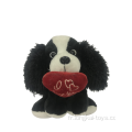 Peluche Chien En Noir Avec Cœur